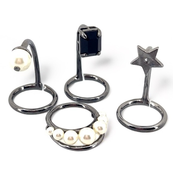 Dior Legacy Knuckle Ring Set - Gunmetal - Like New - Picture 1 of 8